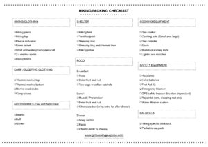 Hiking Packing Checklist - for your next multi-day hike