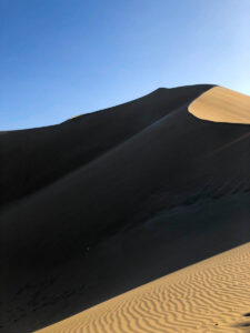 The enormous sand dunes in Huacachina, Peru.