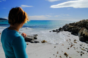 Deep in thought while travelling.