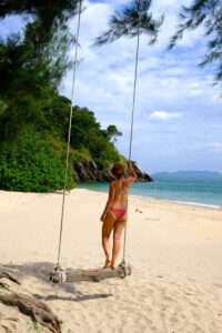 Exploring the empty beach of Koh Lanta Thailand.