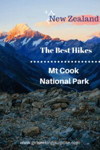 The ultimate guide to the best hikes in the Mount Cook National Park in New Zealand including Mueller Hut, Hooker Valley Track, Ball Hut Route and the Blue Lakes and Tasman Glacier Track #hikingnewzealand #mountcook
