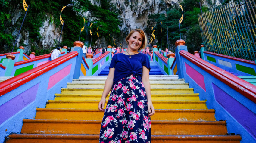 A shot captured on the colourful and famous Batu Caves steps in Kuala Lumpur, Malaysia #batucaves #kualalumpur