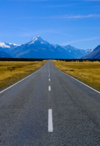 The drive into the Hooker Valley with Mount Cook in the background. #mountcook #newzealand