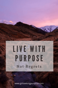 A post about living with purpose and not regrets. Saying yes, instead of no. Pushing past discomfort and fear to feel accomplished and happy. #livewithpurpose #noregrets